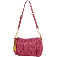 Miu Miu Matelasse Shoulder Bag Clutch Leather Pink